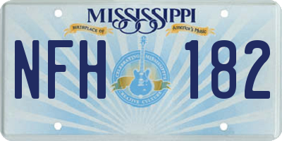 MS license plate NFH182