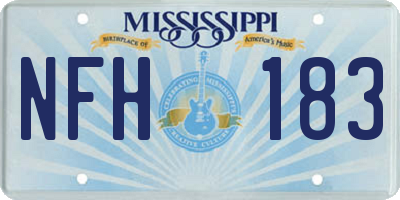 MS license plate NFH183