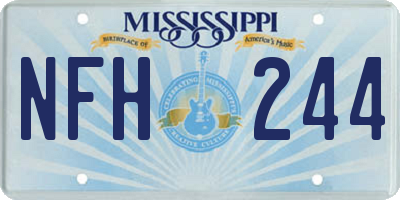 MS license plate NFH244