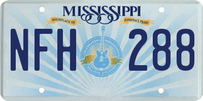 MS license plate NFH288