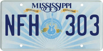 MS license plate NFH303