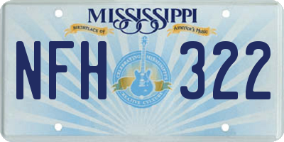 MS license plate NFH322