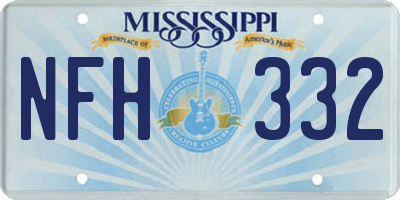 MS license plate NFH332
