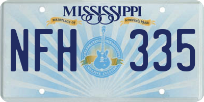 MS license plate NFH335