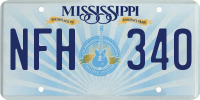 MS license plate NFH340