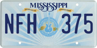 MS license plate NFH375