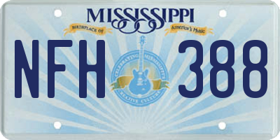MS license plate NFH388