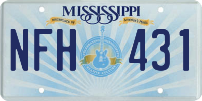 MS license plate NFH431