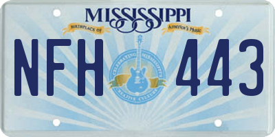 MS license plate NFH443
