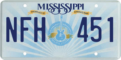 MS license plate NFH451
