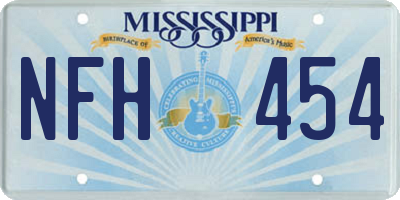MS license plate NFH454