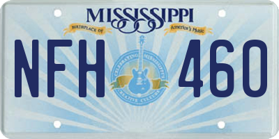 MS license plate NFH460