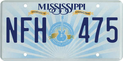 MS license plate NFH475