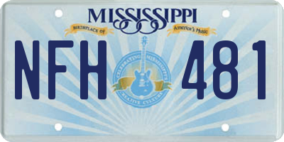 MS license plate NFH481