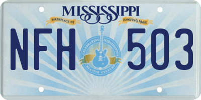 MS license plate NFH503