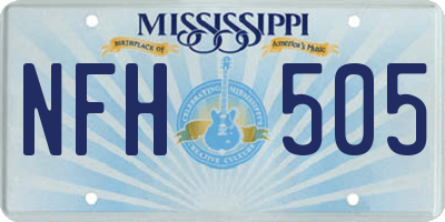 MS license plate NFH505