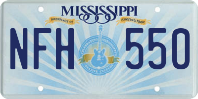 MS license plate NFH550
