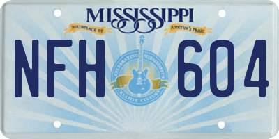 MS license plate NFH604