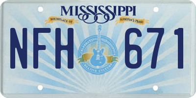 MS license plate NFH671