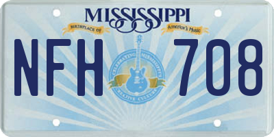 MS license plate NFH708