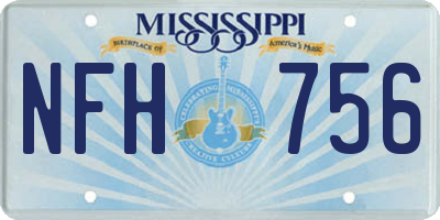 MS license plate NFH756