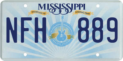 MS license plate NFH889