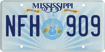 MS license plate NFH909