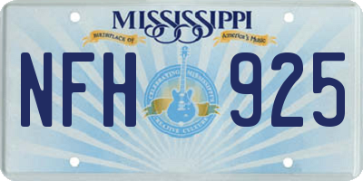 MS license plate NFH925