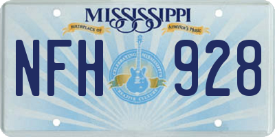 MS license plate NFH928