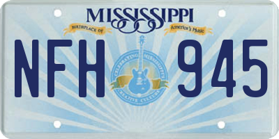 MS license plate NFH945