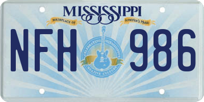 MS license plate NFH986