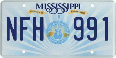 MS license plate NFH991