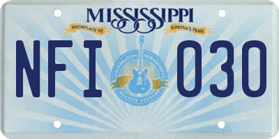 MS license plate NFI030