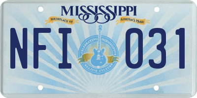 MS license plate NFI031