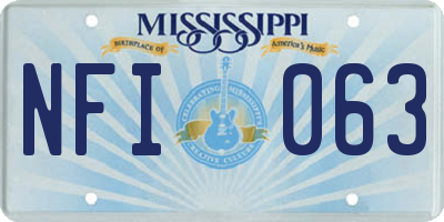 MS license plate NFI063