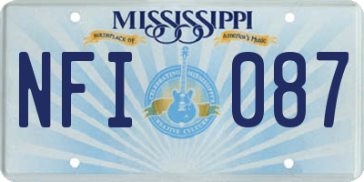 MS license plate NFI087