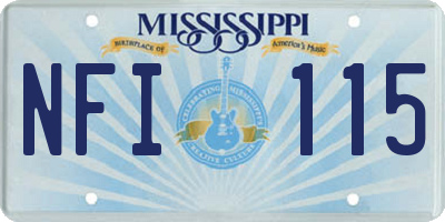 MS license plate NFI115