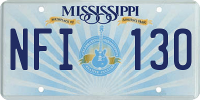 MS license plate NFI130