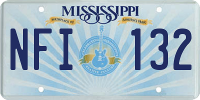 MS license plate NFI132