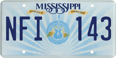 MS license plate NFI143