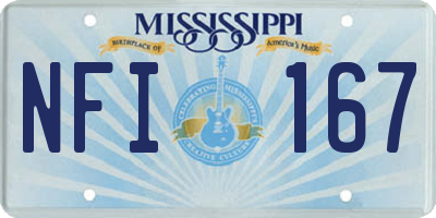 MS license plate NFI167