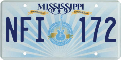 MS license plate NFI172