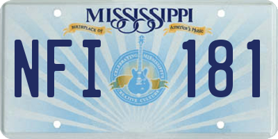 MS license plate NFI181