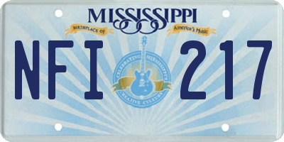 MS license plate NFI217
