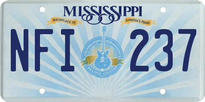 MS license plate NFI237