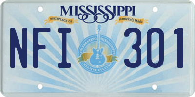 MS license plate NFI301