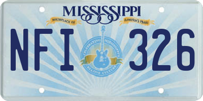 MS license plate NFI326