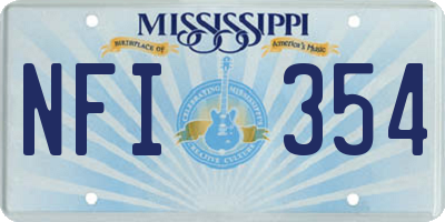 MS license plate NFI354