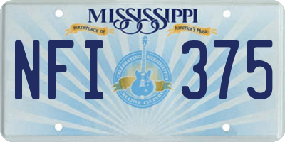 MS license plate NFI375