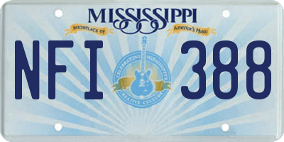 MS license plate NFI388